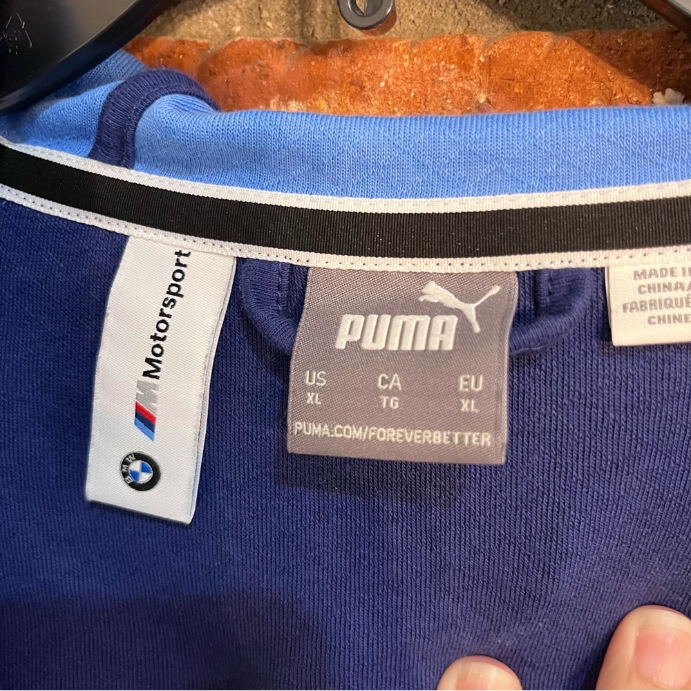Puma + BMW Motorsports womens full zip cropped colorblock jacket blue/red XL - Picture 8 of 8